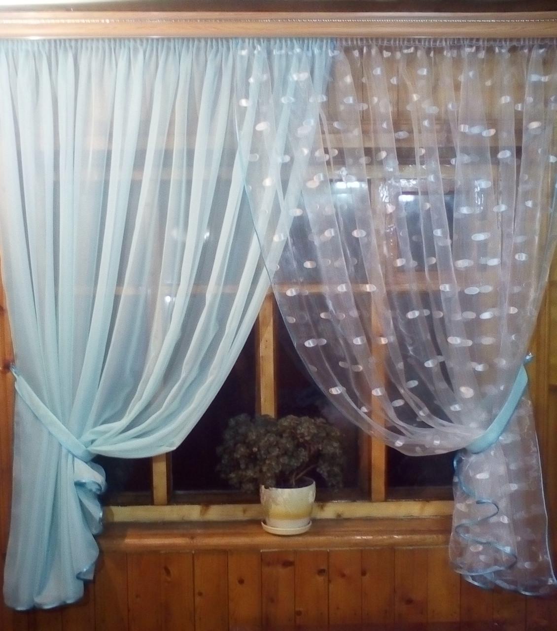 Шторы Вероника Лазурь/Лепестки (1174763485)