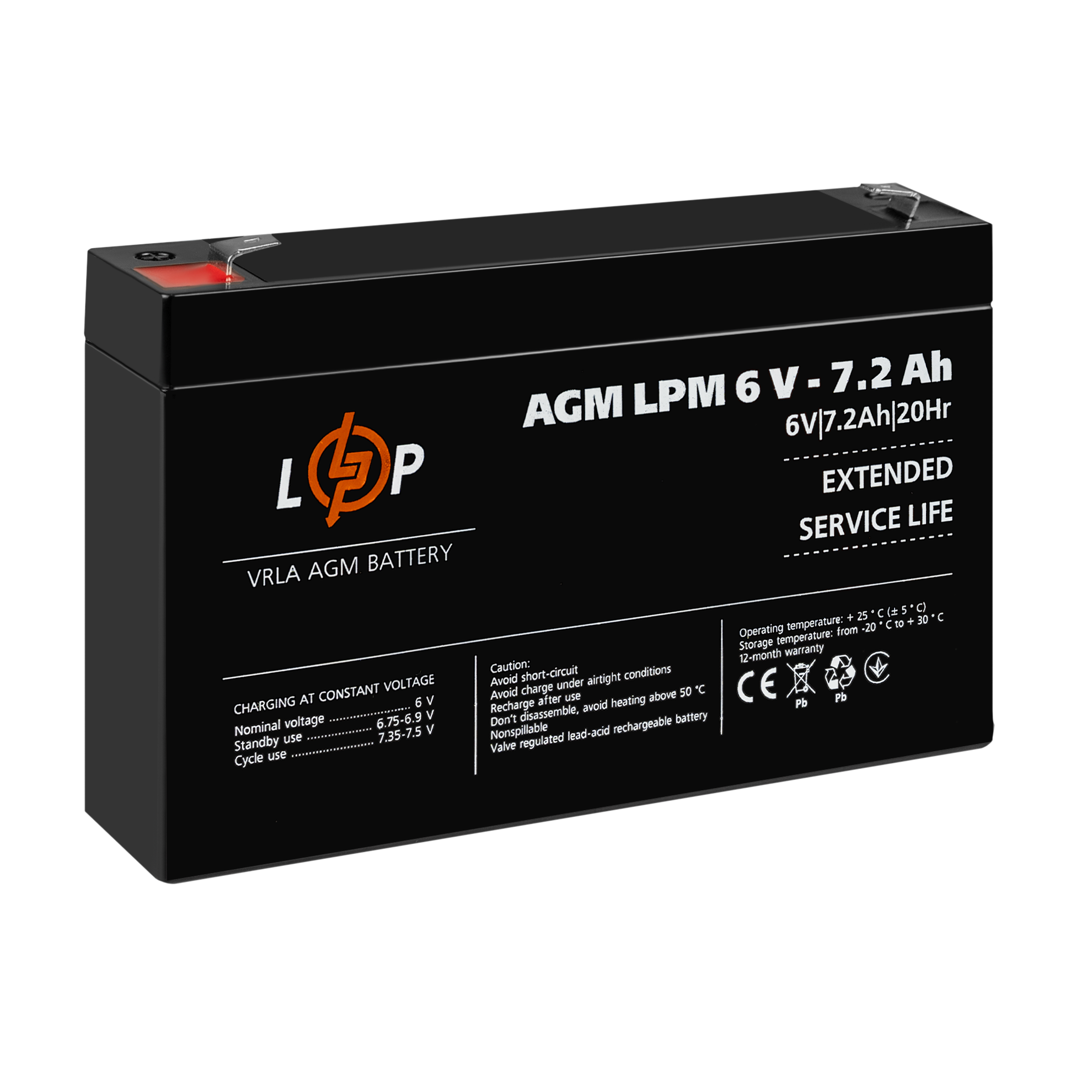 Акумулятор AGM LPM 6V 7,2 Ah - фото 4