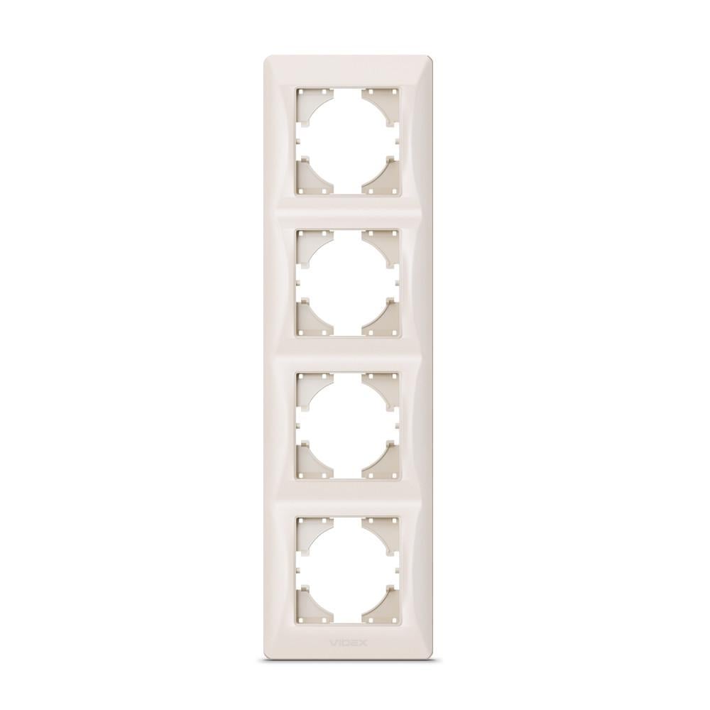 Рамка вертикальна Videx Binera на 4 місця Кремовий Рамка вертикальна Videx Binera на 4 місця Кремовий