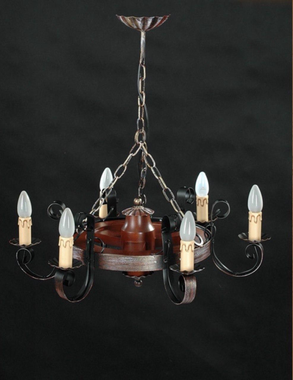 Люстра подвесная Szpak Kolo с элементами натурального дерева (2136)