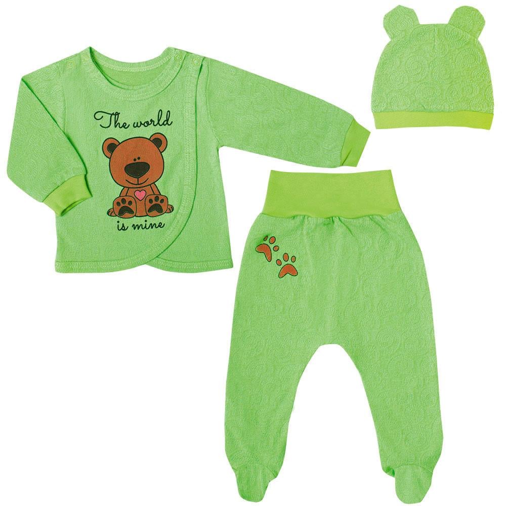 Комплект детской одежды хлопковый для мальчика Gabbi КТ-19-19-2 Ажурный 68 см Салатовый (11551)