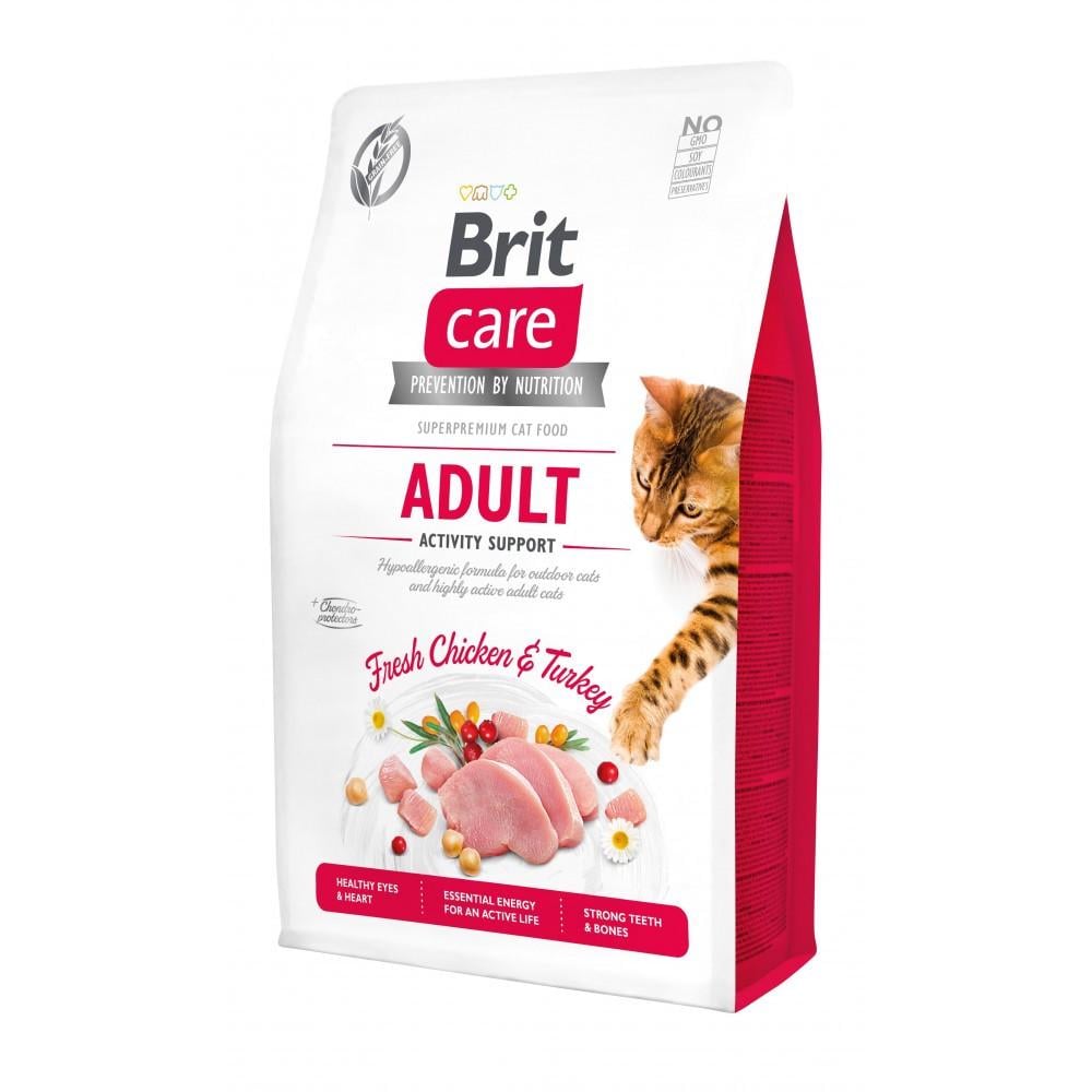 Корм сухой Brit Cat Grain Free Adult Activity Support для уличных и взрослых кошек филе индейки и курицы 2 кг (34806777)