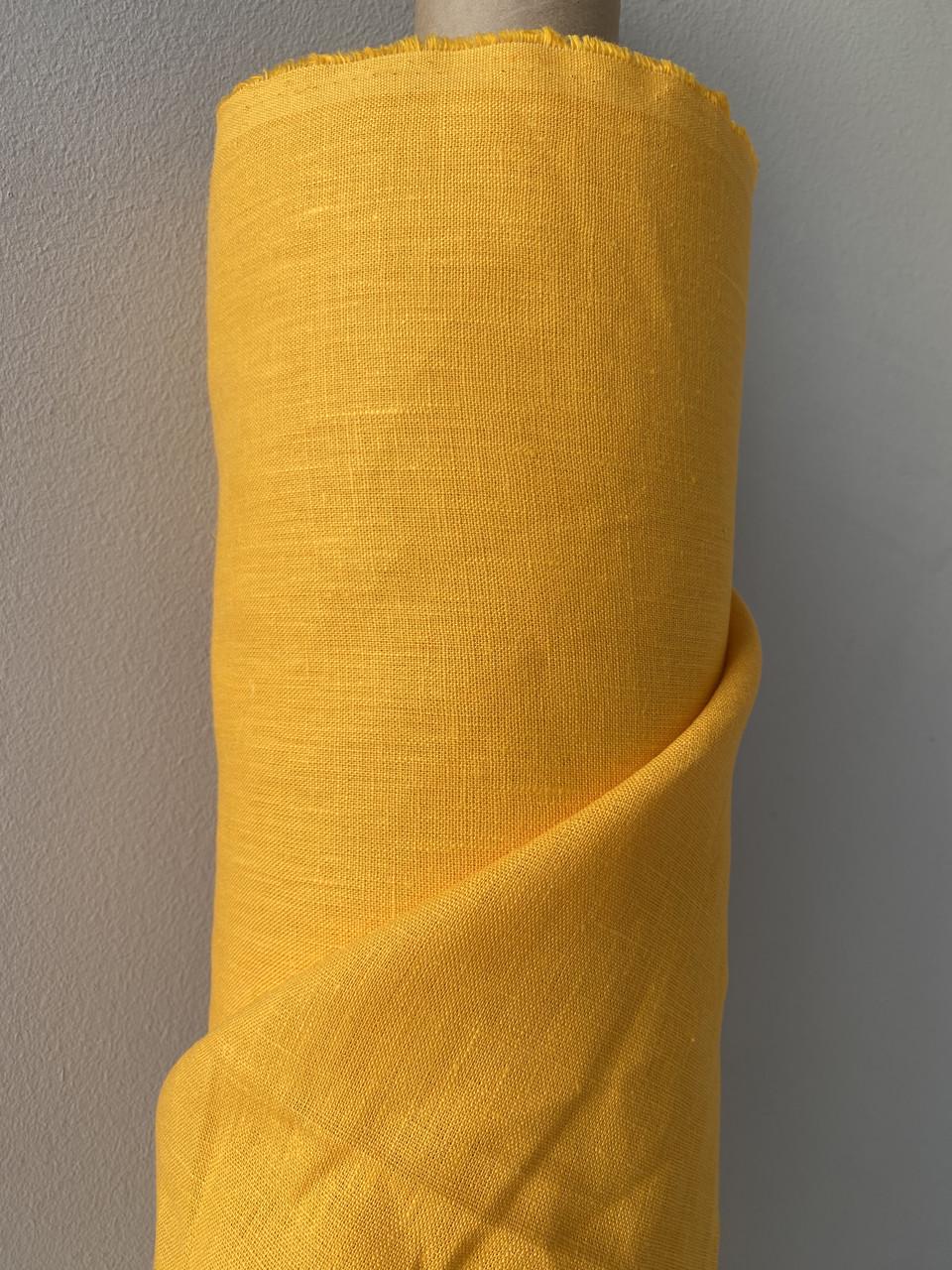 Ткань скатертная LINEN PLUS льняная 145 см 260 Желтый - фото 6