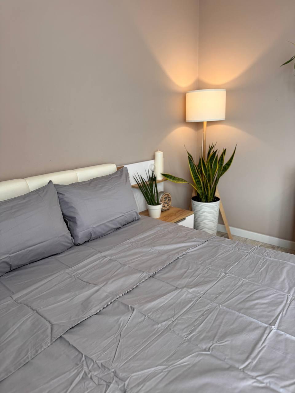 Постільна білизна сатин євро 200х220 см наволочки 70х70 см 2 шт. Сірий (Д-Al-satin-006-03) - фото 3 Постільна білизна сатин євро 200х220 см наволочки 70х70 см 2 шт. Сірий (Д-Al-satin-006-03) - фото 3