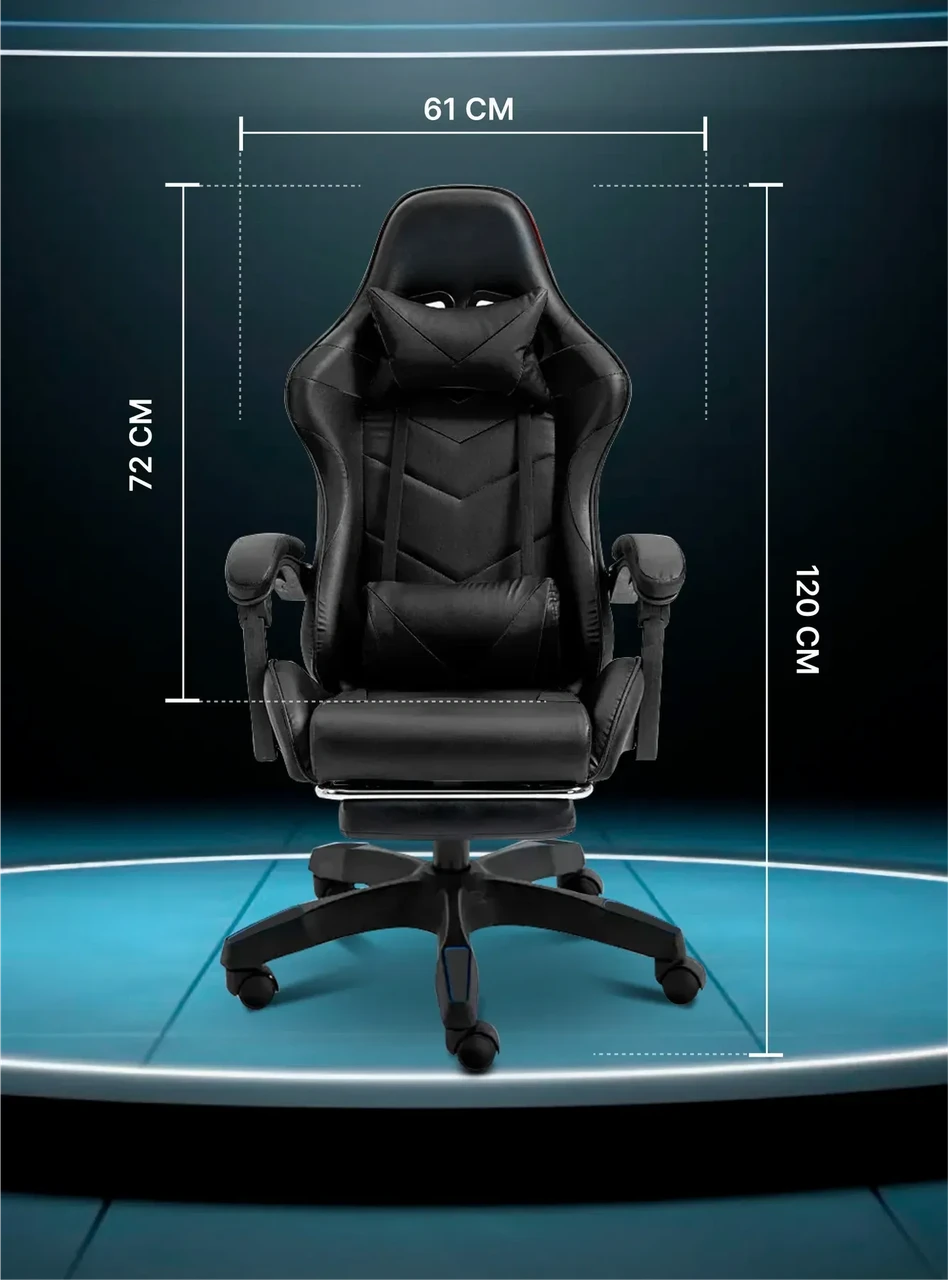 Кресло компьютерное для офиса и дома 4Points DL с подставкой для ног с подушками Черный (40280) - фото 9 Кресло компьютерное для офиса и дома 4Points DL с подставкой для ног с подушками Черный (40280) - фото 9