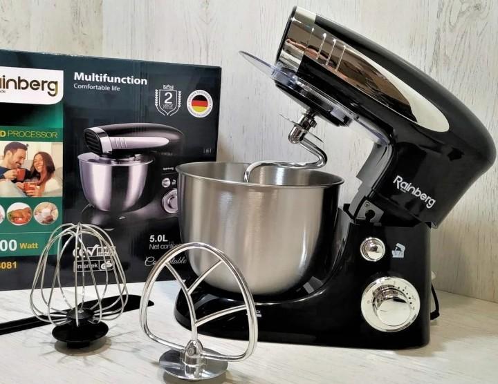 Кухонний комбайн Rainberg RB-8081 ТМК PRO 5 л 3200 Вт Чорний - фото 6
