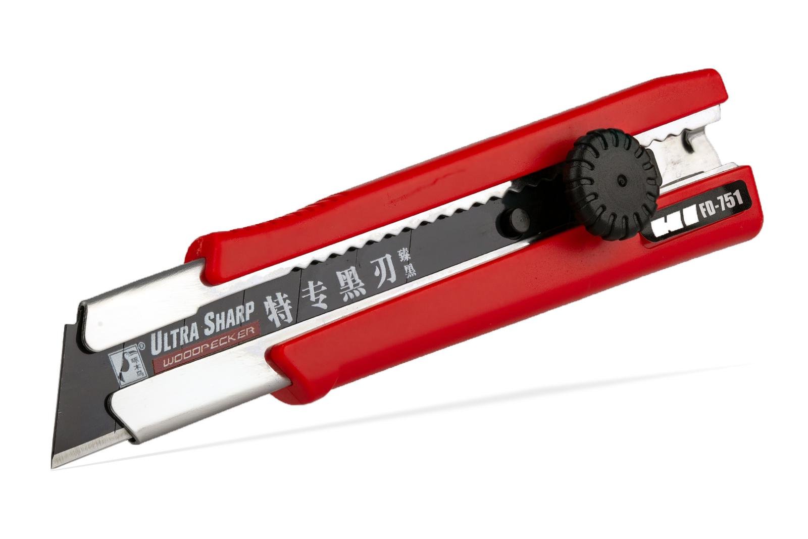 Нож строительный Woodpecker винтовой фиксатор 25 мм (FD-751)