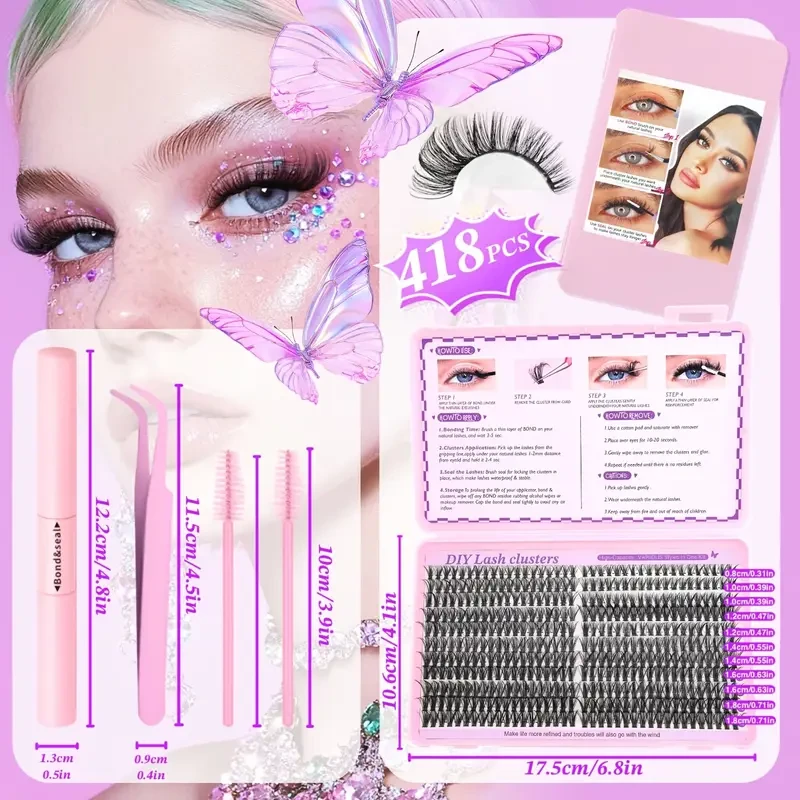 Набор для наращивания ресниц 30D для самостоятельного наращивания 418 шт. Черный (2602157098) - фото 2 Набор для наращивания ресниц 30D для самостоятельного наращивания 418 шт. Черный (2602157098) - фото 2