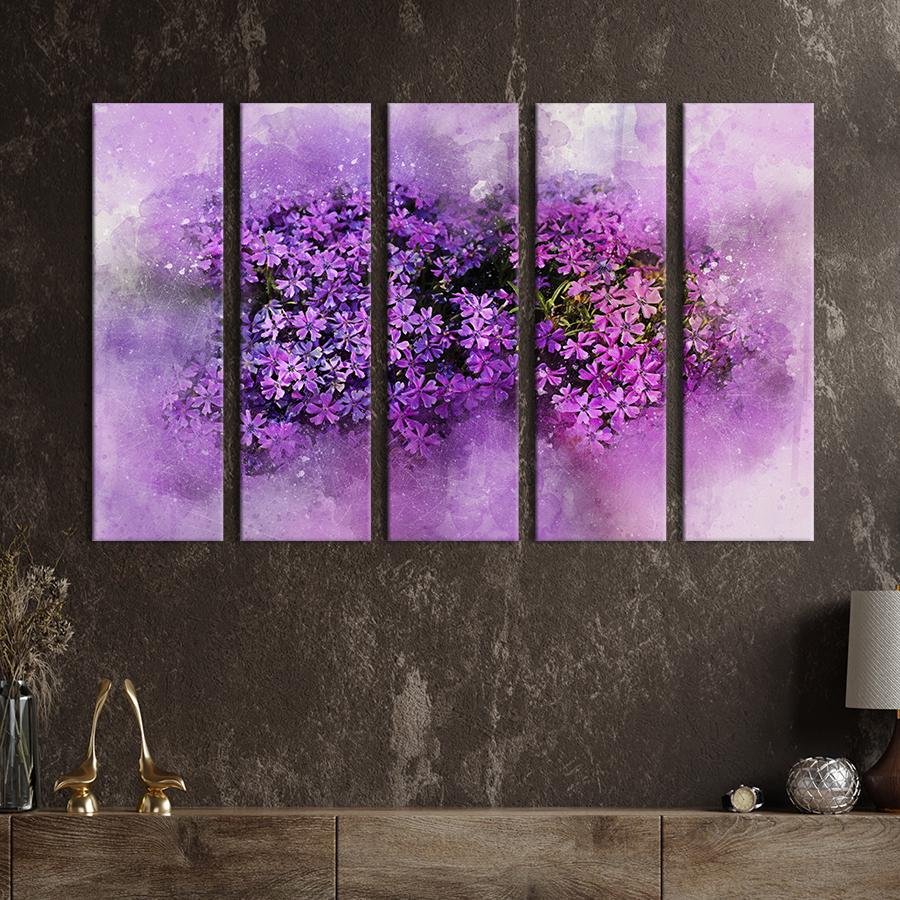 Картина на холсте Красота сиреневых фиалок 132x80 см (855-51)