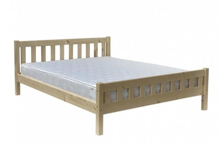 Кровать двуспальная деревянная Скиф Л-250 160х200 см Натуральный прозорий лак