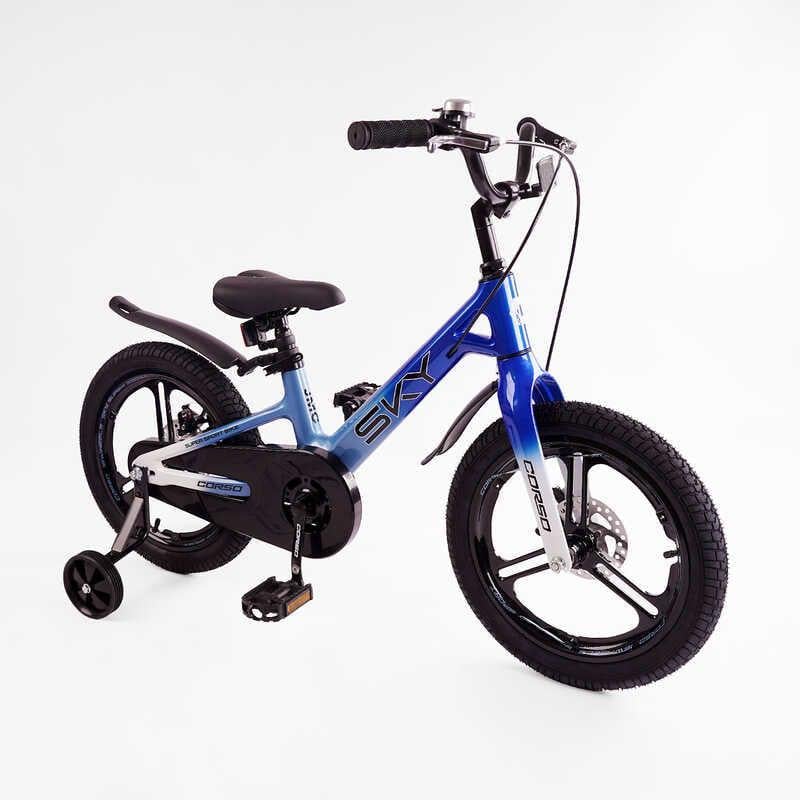 Велосипед Corso Sky 16" 2-х колесный магниевая рама/дисковые тормоза Blue (164849)