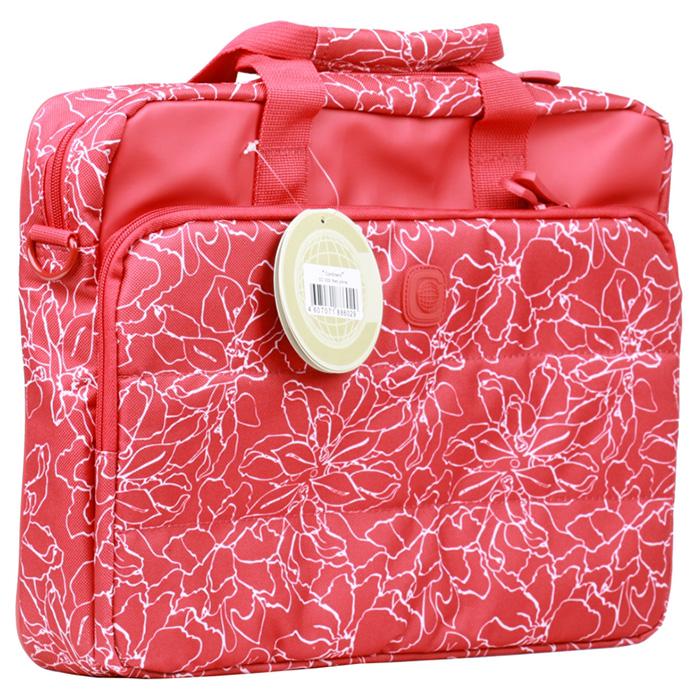 Сумка Continent CC-032 для ноутбука 15,6" декоративная ткань молния Красный (626399)