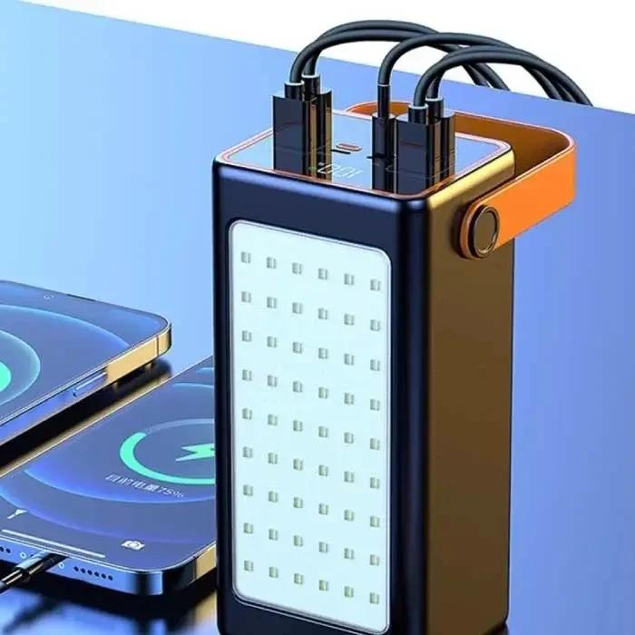 Портативна батарея зовнішня Power Bank 100000 mAh з ліхтариком YM-655 - фото 3