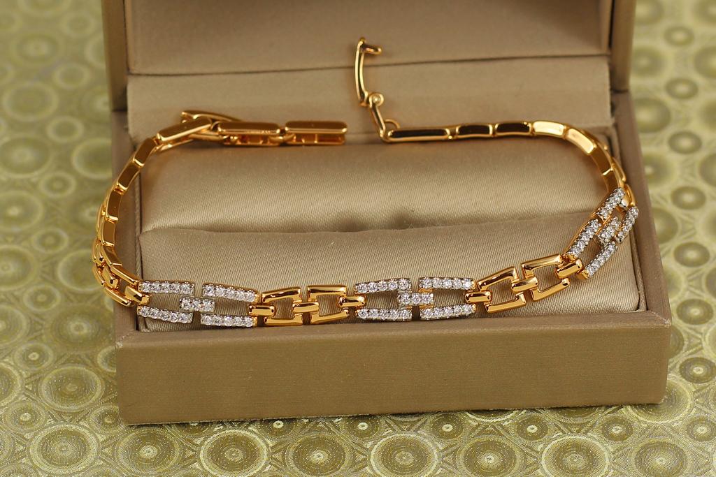 Браслет Xuping Jewelry призма света с родием 17 см Золотистый (31097799)