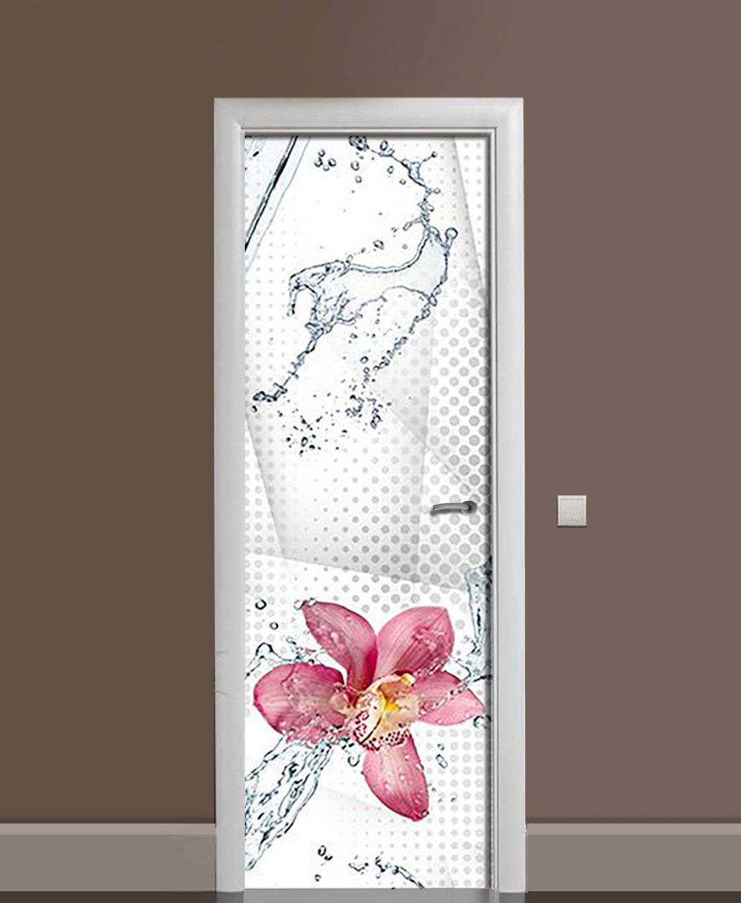 Наклейка на дверь Zatarga Капли орхидеи 650х2000 мм (1323466712) Наклейка на дверь Zatarga Капли орхидеи 650х2000 мм (1323466712)