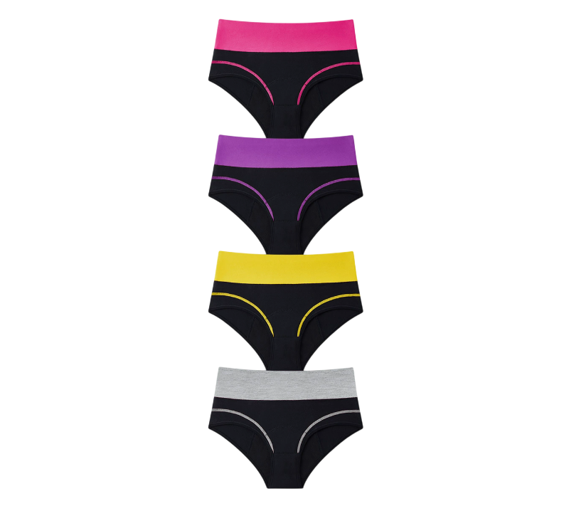 Набор трусов для месячных от протеканий с высокой посадкой из 4 цветов L