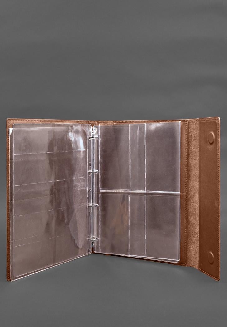 Папка шкіряна для документів сімейна А4 на сегрегаторі з файлами Світло-коричневий (A-028628) - фото 5 Папка шкіряна для документів сімейна А4 на сегрегаторі з файлами Світло-коричневий (A-028628) - фото 5