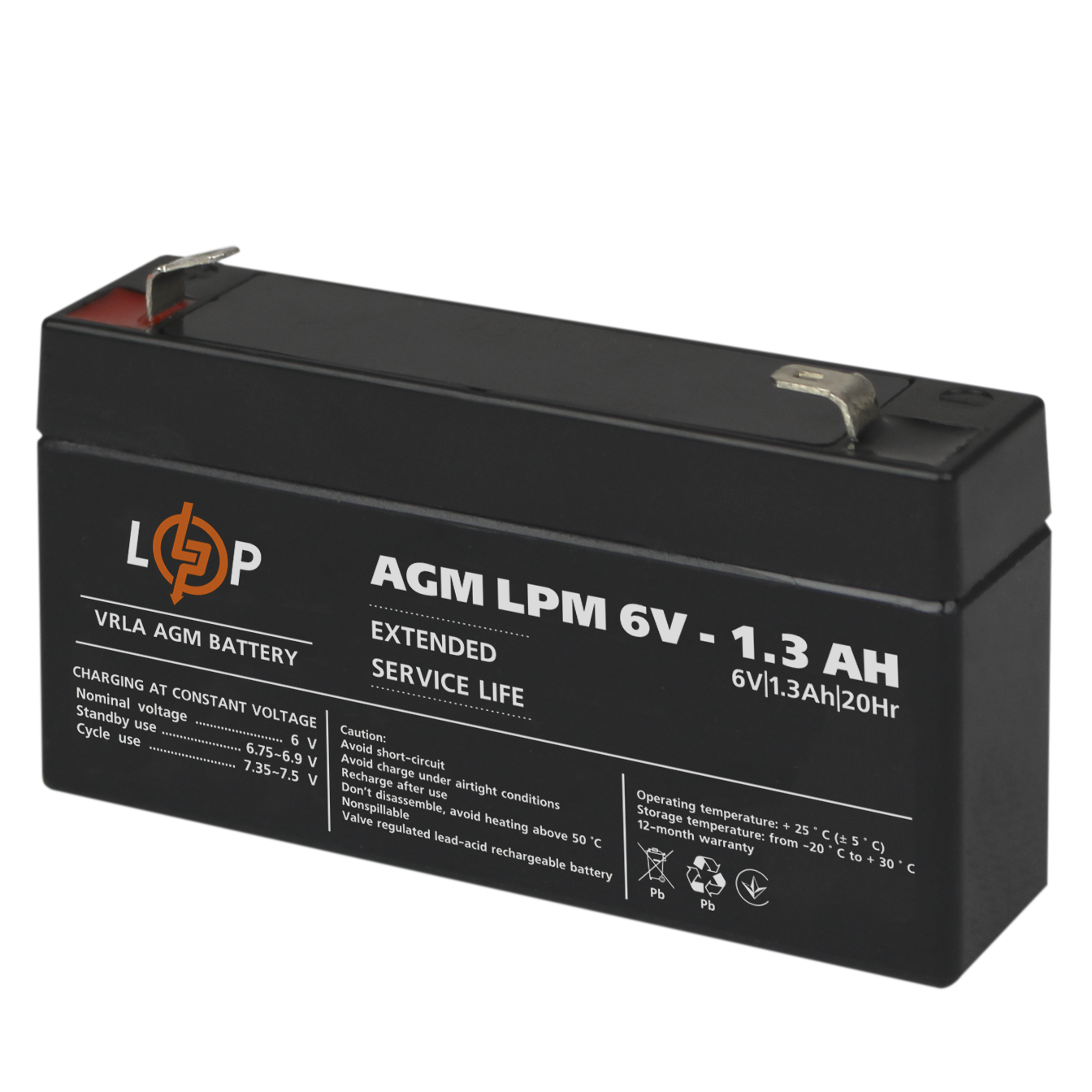 Аккумулятор AGM LPM 6V 1,3 Ah - фото 1