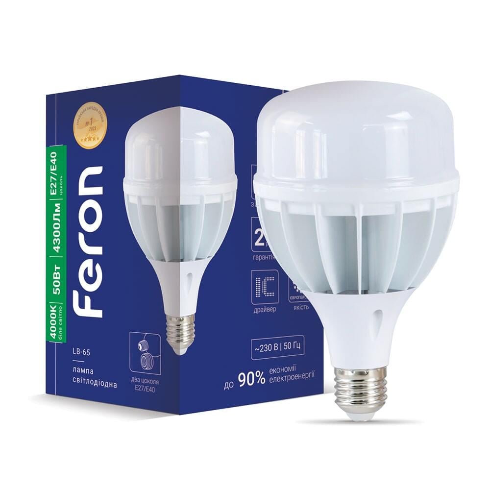 Светодиодная лампа Feron LB-65 50 Вт E27-E40 4000K (14921)