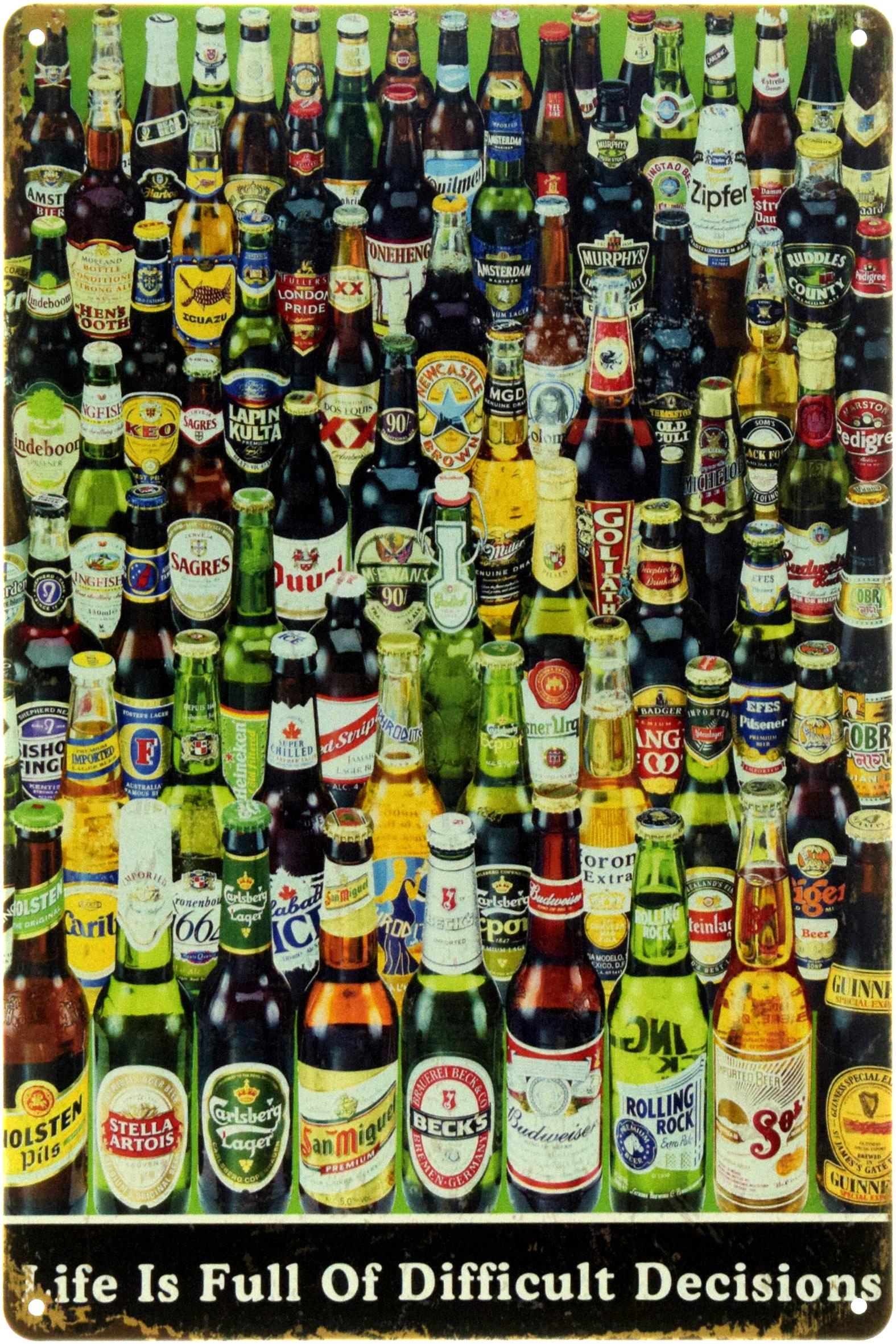 Табличка металлическая "Life is Full of Difficult Decisions" 20x30 см (ms-104466)