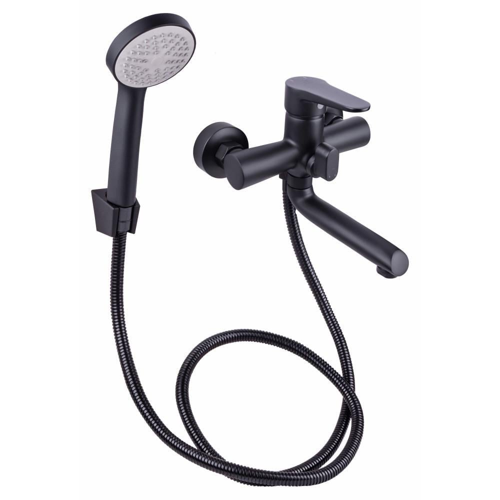 Смеситель для ванны Lidz Nicole 006 k35 LDNIC006BLA35180 с поворотным изливом с душевым гарнитуром Black (2552207995)