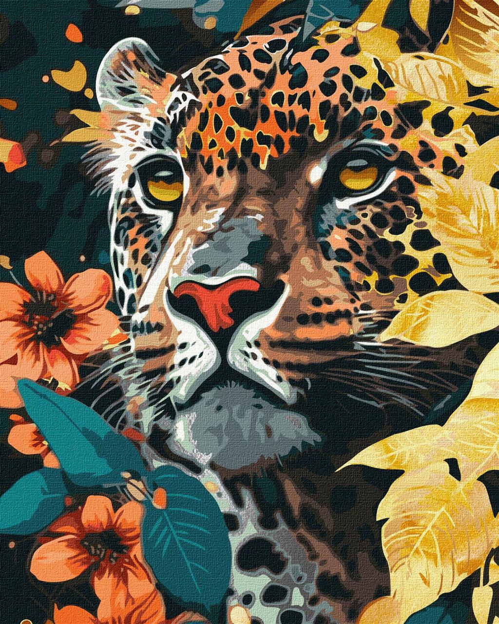 Набор для росписи по номерам Опасный хищник с красками металлик extra 40х50 см (KHO6528)