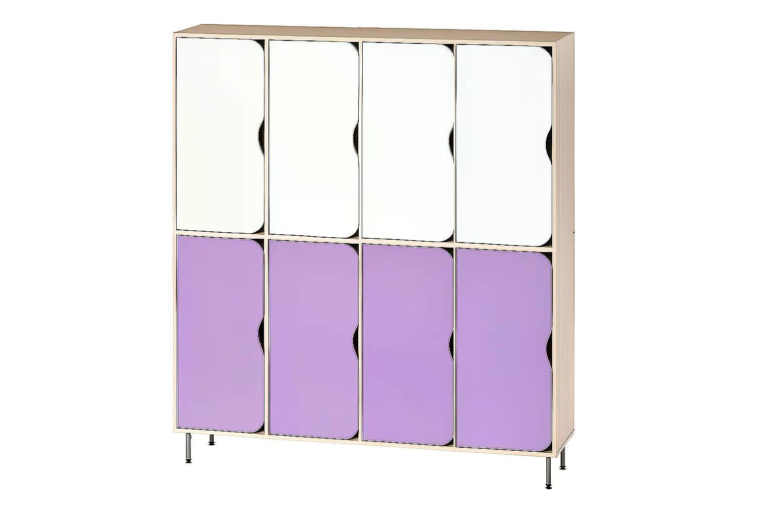 Шкаф 8-секций DS-56 на металлических регулируемых опорах Белый/Лаванда