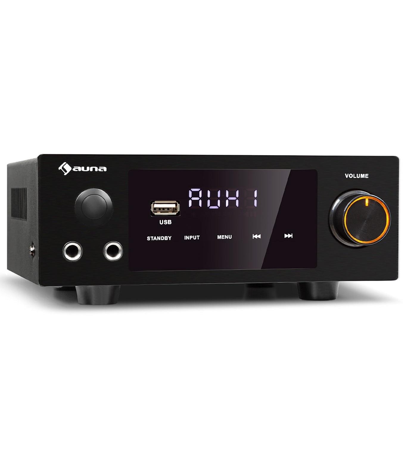 Усилитель мощности звука Auna AMP-2 DG 2x50 Вт RMS BT/USB - фото 1