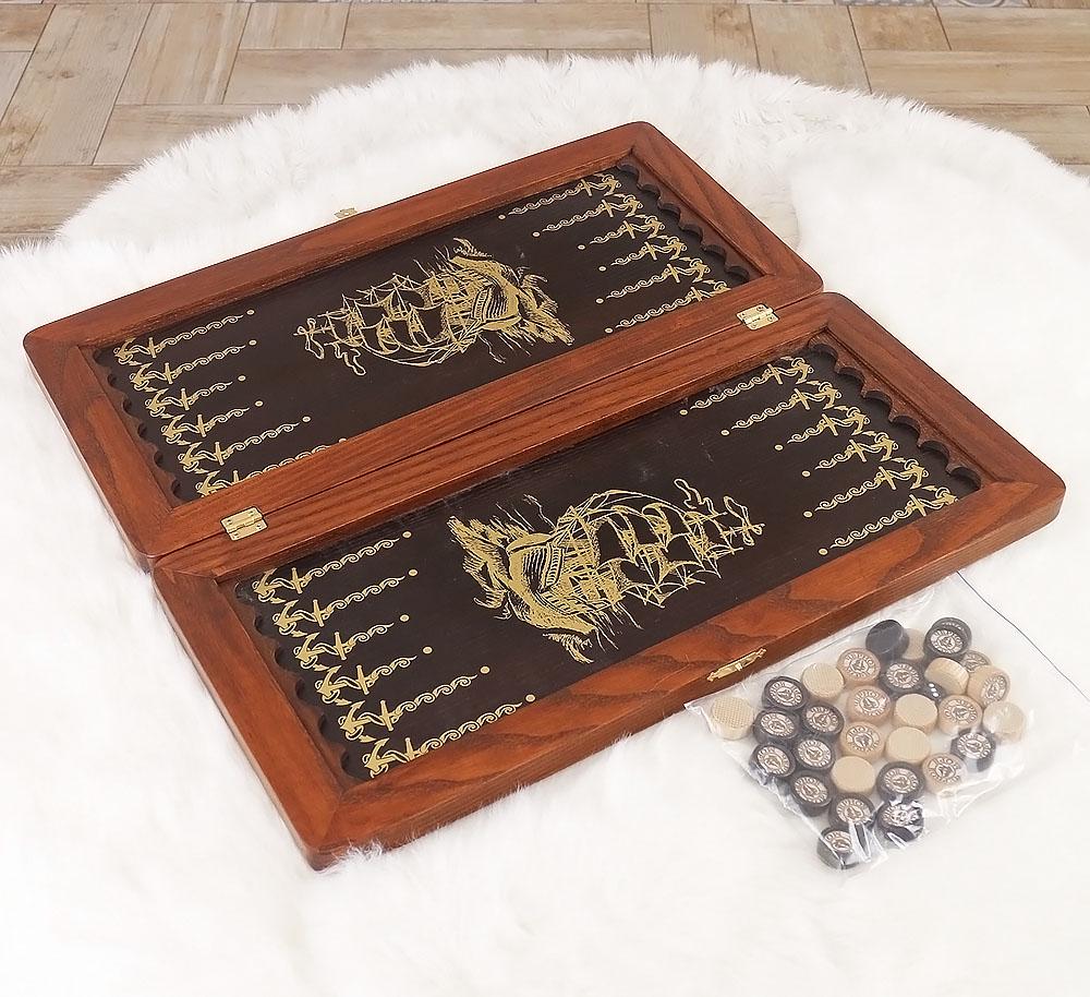 Нарды средние Фрегат золотой 510х510 мм (31163)