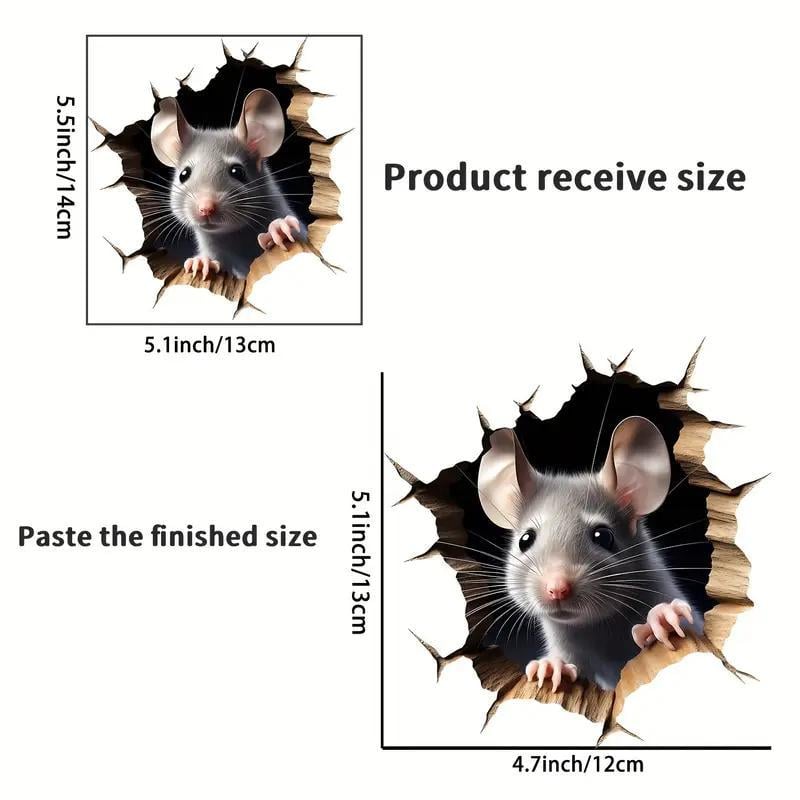 Наклейка інтер'єрна 3D Миша в норі Сірий з коричневим (2498595988) - фото 10 Наклейка інтер'єрна 3D Миша в норі Сірий з коричневим (2498595988) - фото 10