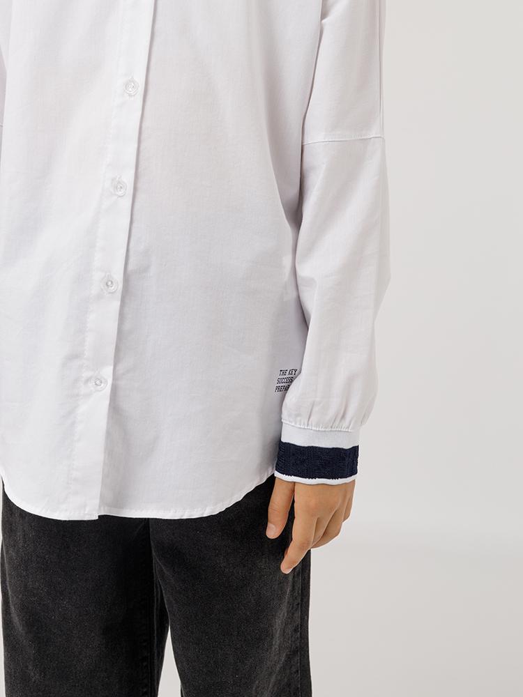 Рубашка для девочки ЦБ-00228267 128 см Белый (SKT000928743) - фото 2 Рубашка для девочки ЦБ-00228267 128 см Белый (SKT000928743) - фото 2