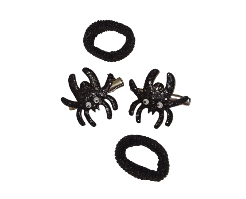 Заколки на Хелловін з резинками з Павуками One size Чорний (703069) - фото 3 Заколки на Хелловін з резинками з Павуками One size Чорний (703069) - фото 3