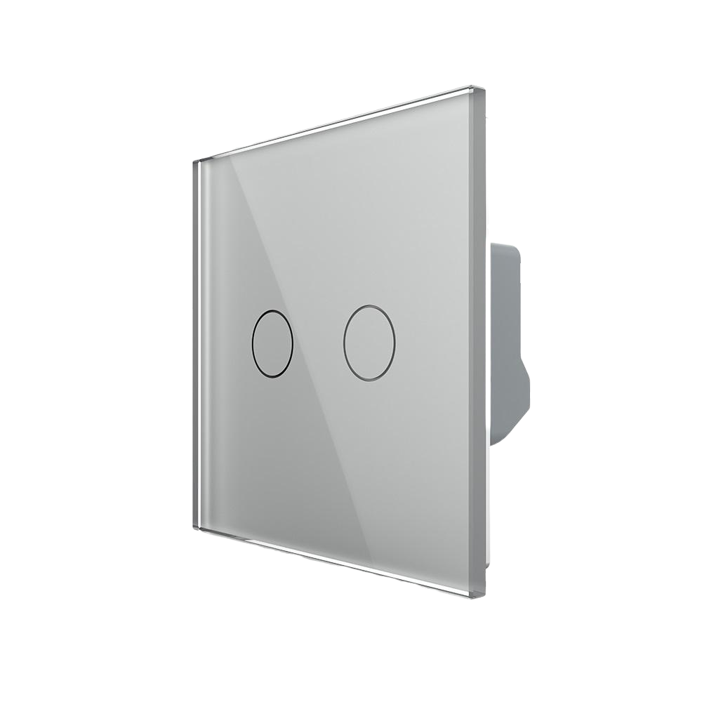 Умный сенсорный LIVOLO Wi-Fi выключатель 2 сенсора Стеклянный-серый (VL-C7FC2NY-2GIP)