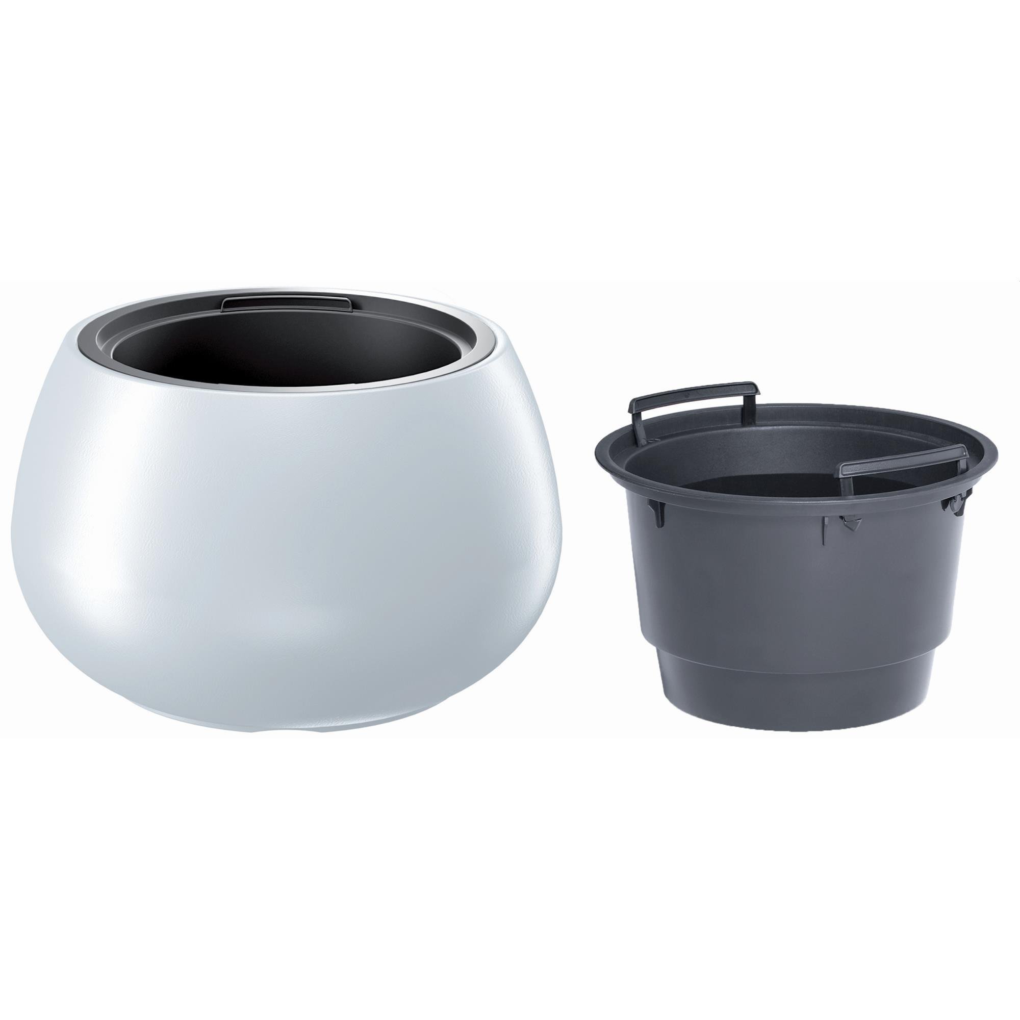 Горщик для квітів Prosperplast HEOS 37х23 см круглий із вкладишем Білий (89199-449)