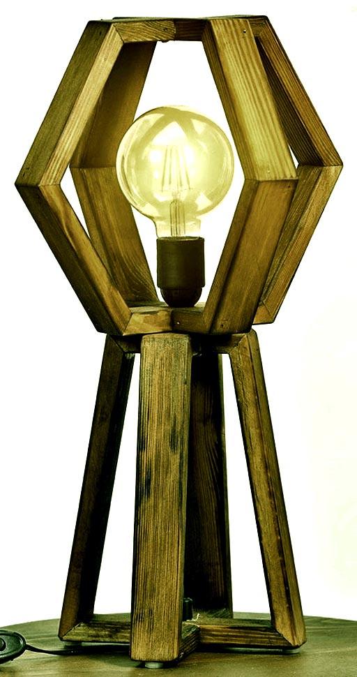 Светильник настольный из дерева Манфилд Мускат (НСС-001307)