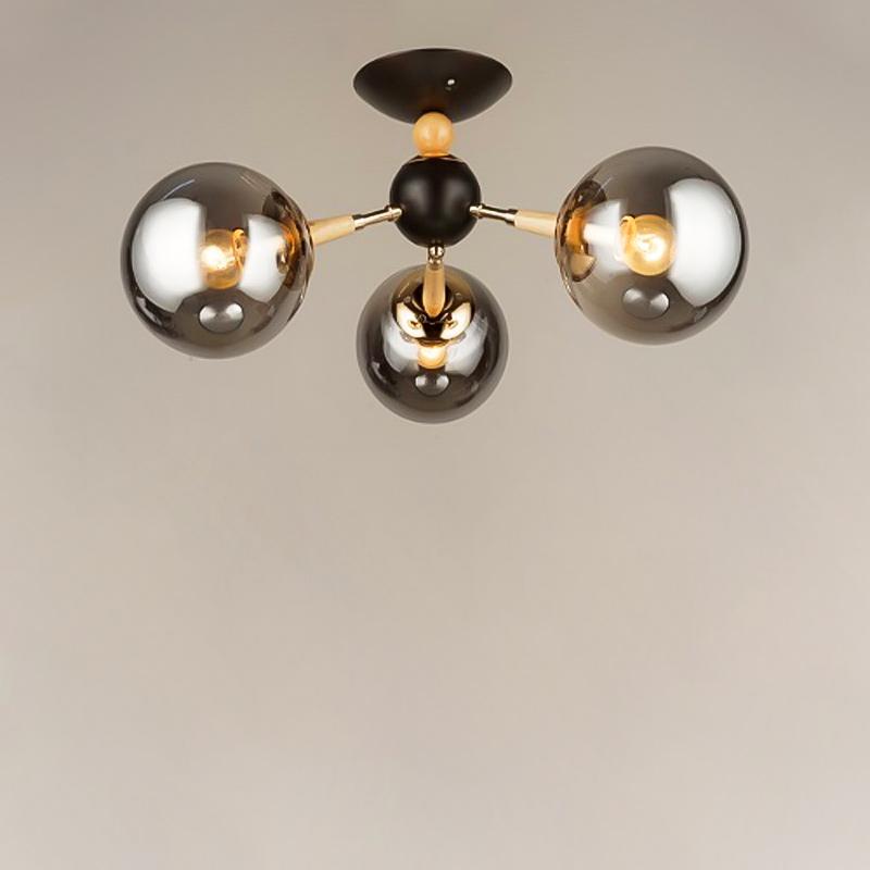 Люстра потолочная Light House SRS-16295/3 на три лампы Черный / Бежевый