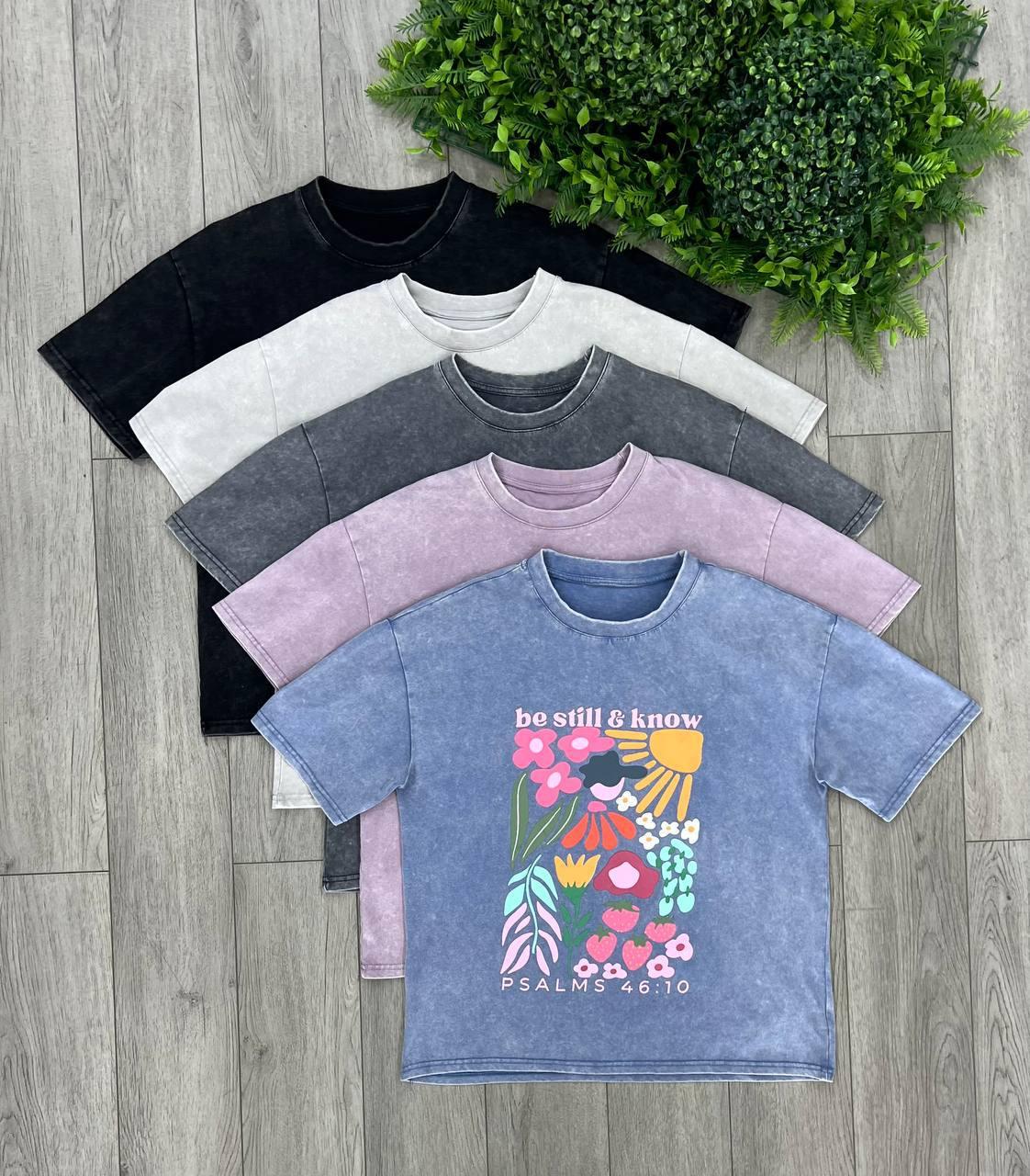 Футболка женская Be Still & Know OS Серый (#25065-10-01) - фото 5