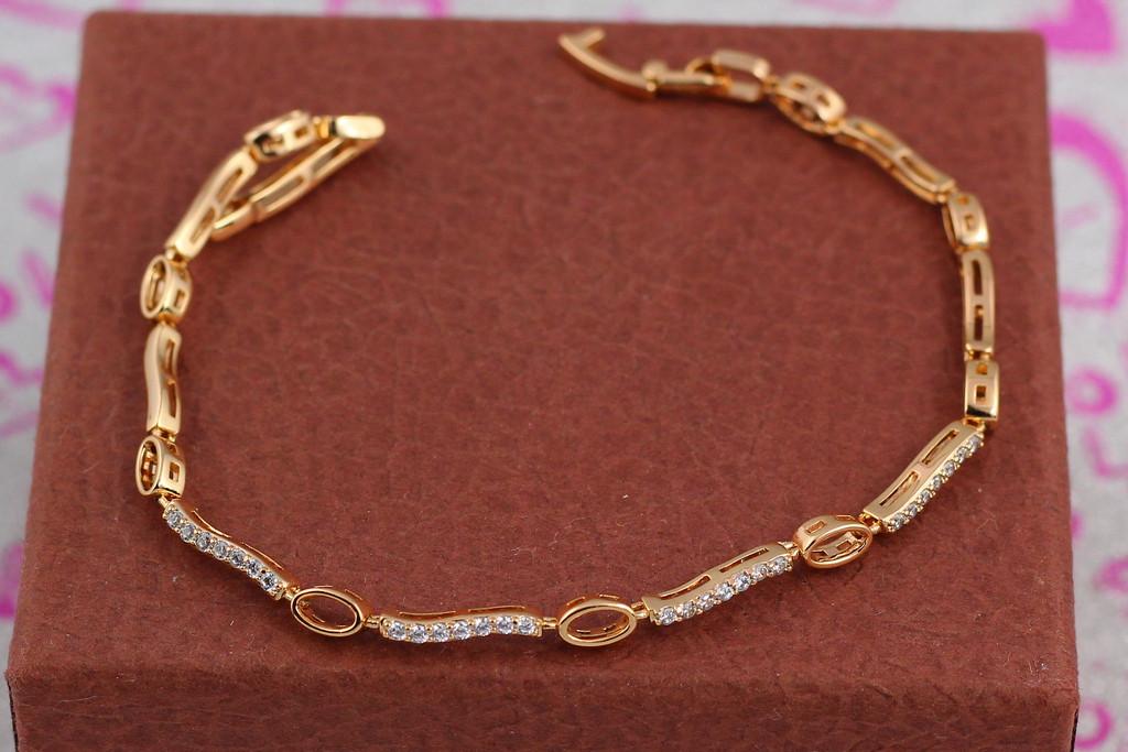 Браслет Xuping Jewelry Волна из камней 18 см Золотистый (1651166366)