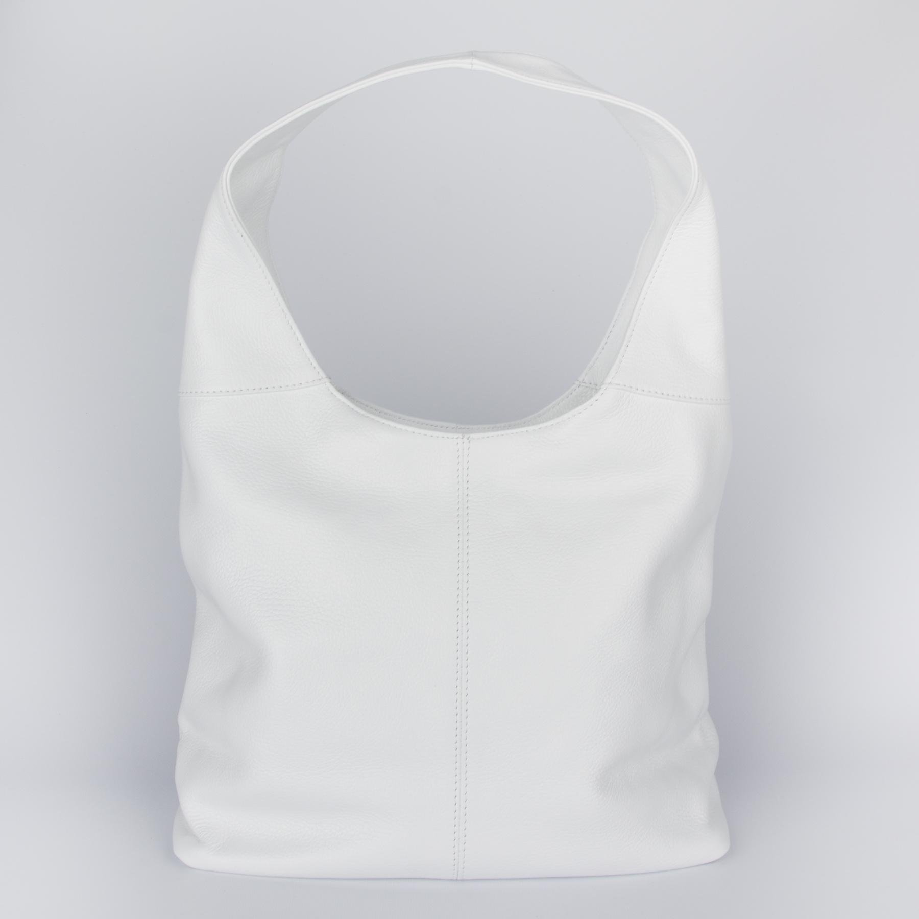 Сумка-шопер женская Virginia Conti 02550 кожаная с одной ручкой Белый (2288291306)