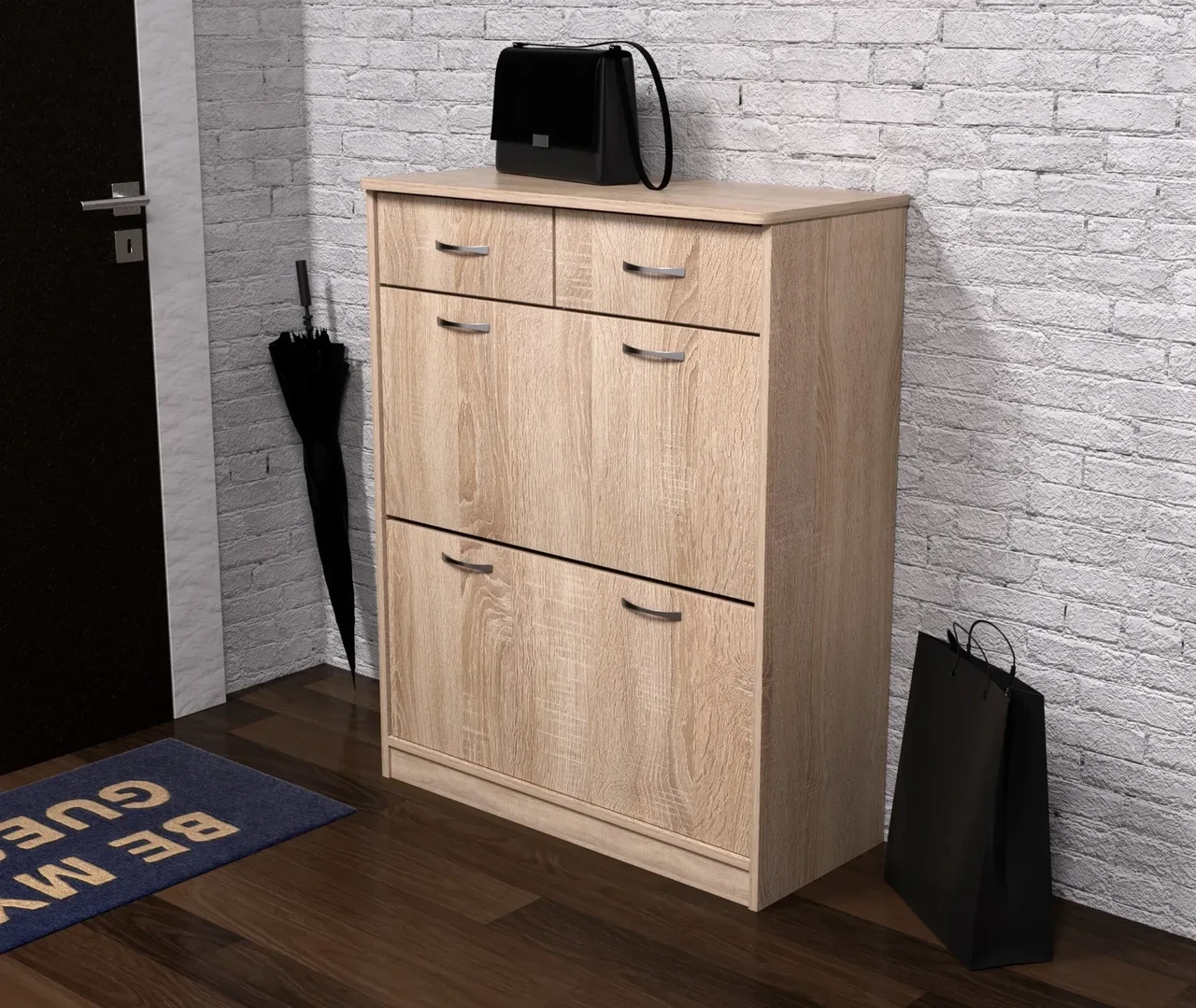 Тумба для обуви Kontinent No4 80х35х101 см Дуб Сонома (52402235)