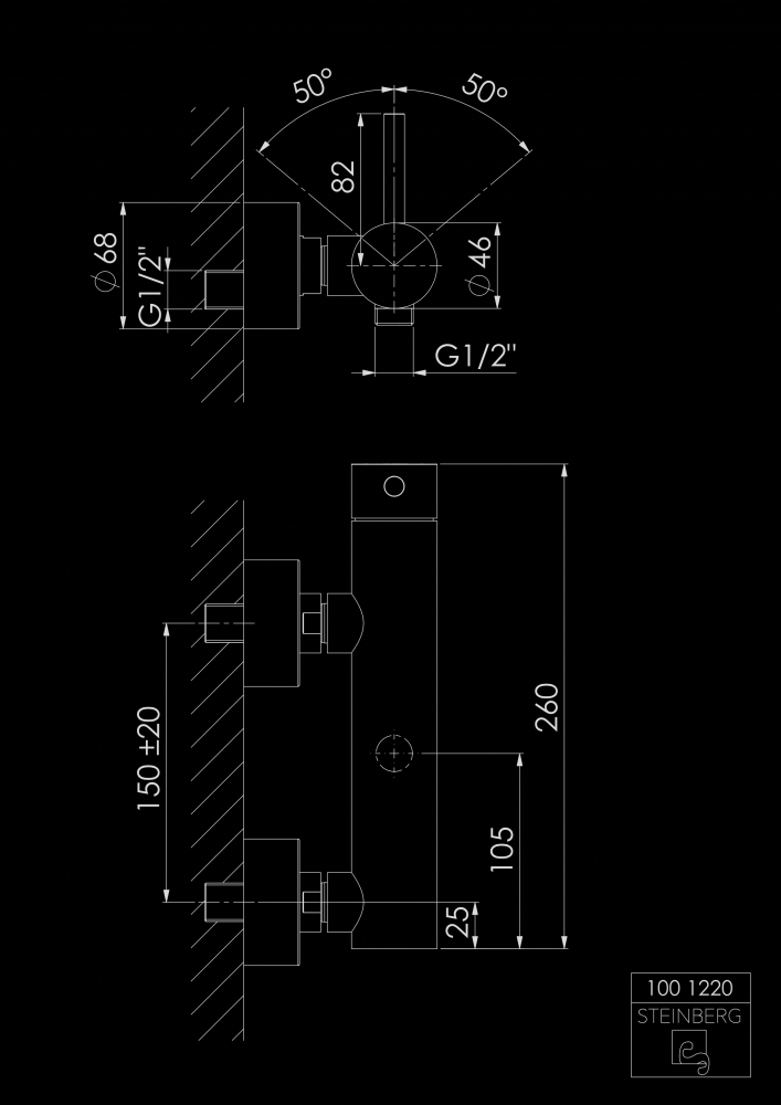 Смеситель для душа Steinberg Serie 100/1220 Хром (1666983914) - фото 8