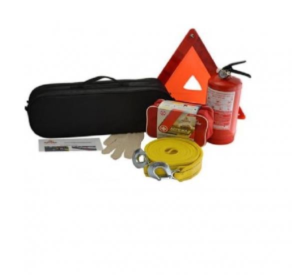 Набор автомобилиста Кроссовер универсальный аптечка/трос/огнетушитель 50х18х17 см Black (117943)