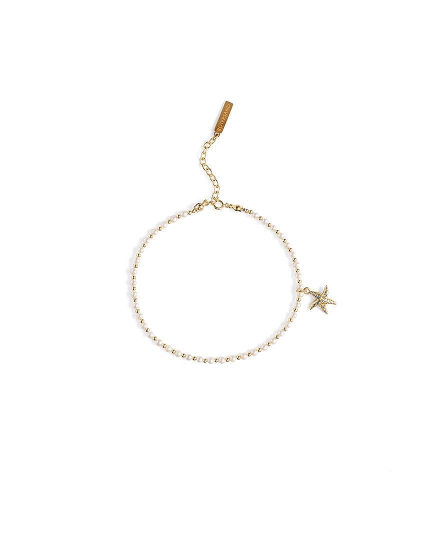 Ланцюжок на ніжку Starfish з позолотою жіночий ROTERSAND білий One size