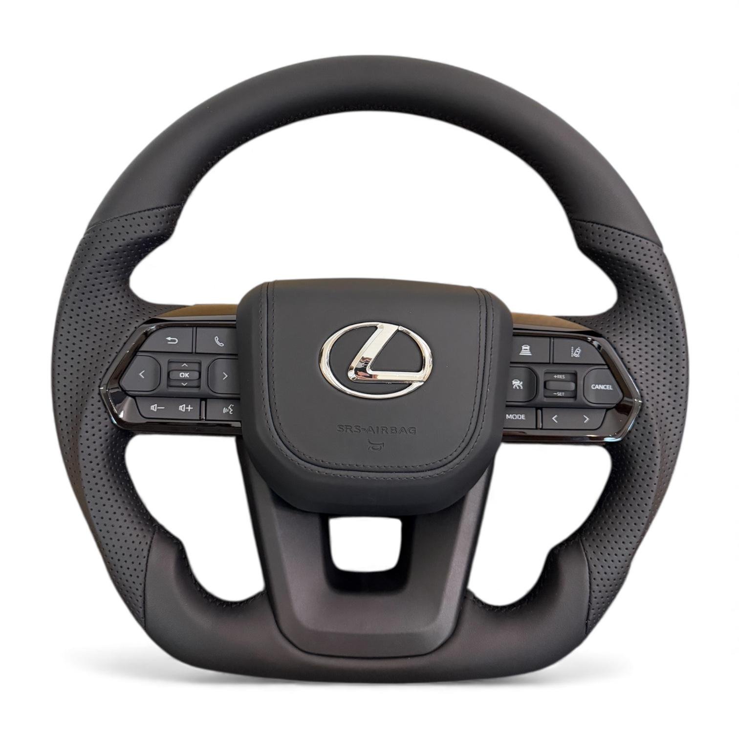 Кермо для Lexus LX570/GX460 з підігрівом шкіра зі скошеним низом подушка зі шкіри хром (29464060)