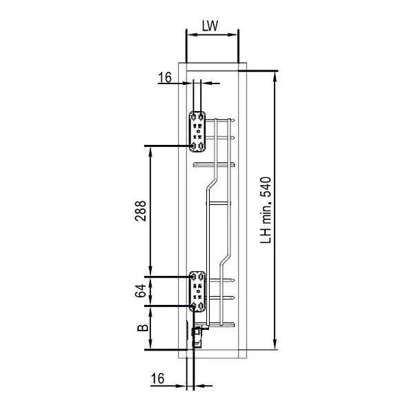 Карго боковое Rejs Variant Multi без направляющих 150 мм Хром (WE03.7319.01.001) - фото 4