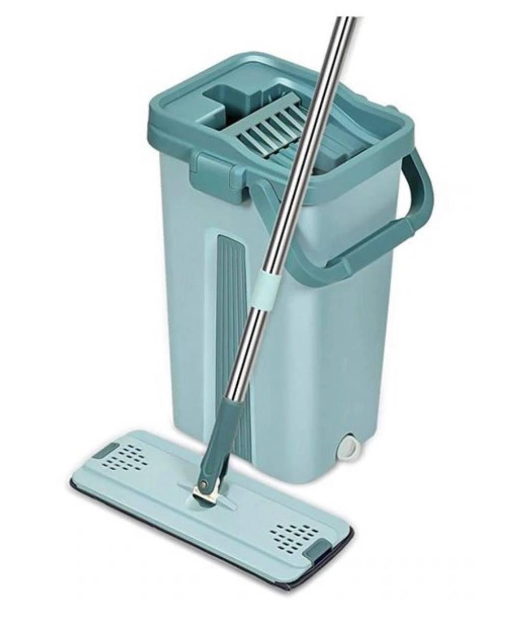 Швабра с ведром и самоотжимом Scratch Cleaning Mop для уборки и мытья полов со складной ручкой Синий