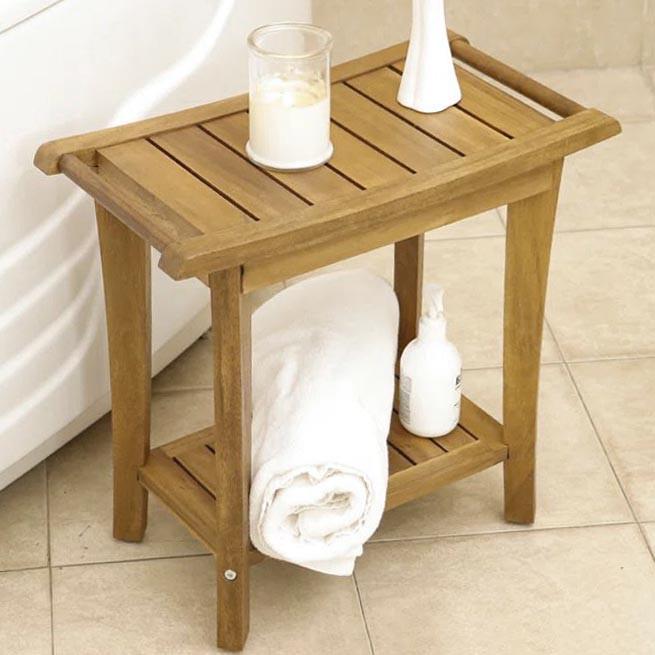 Табурет для ванной из дерева Скантер Сиена (ТВН-005905)