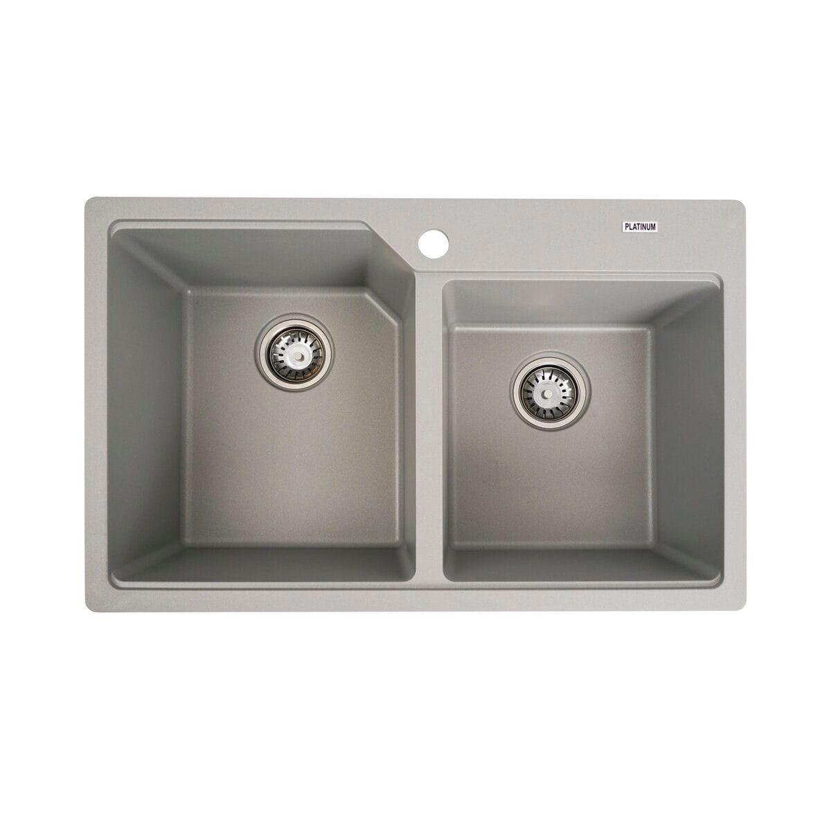 Мойка гранитная Valeso Harmony 780х500 врезная прямоугольная Серый металлик матовый (PLTM-SP000047532)