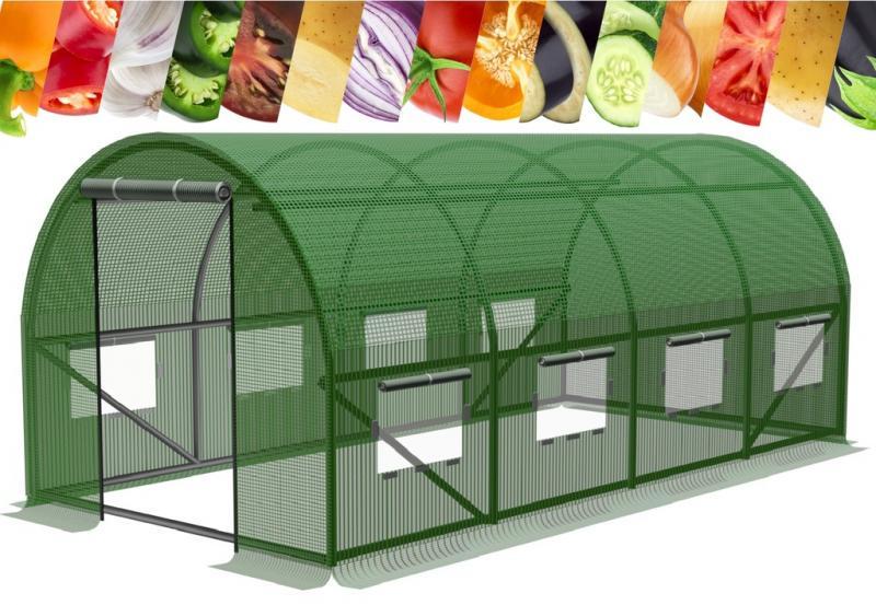 Теплица парник пленочная Garden Line TUN5606 10м2 с окнами 4х2,5х2 м Зеленый - фото 2 Теплица парник пленочная Garden Line TUN5606 10м2 с окнами 4х2,5х2 м Зеленый - фото 2