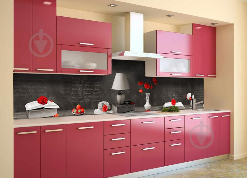 Скинали на кухню Zatarga «Красные Маки» 600х2500 мм виниловая 3Д наклейка кухонный фартук самоклеящаяся Z180734